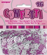 16th Pink Foil Confetti