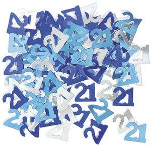 21st Blue Foil Confetti