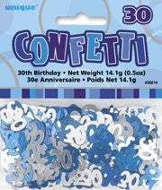 30th Blue Foil Confetti