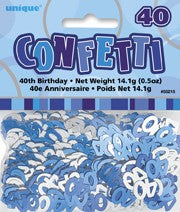 40th Blue Foil Confetti