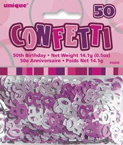 50th Pink Foil Confetti