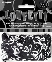 70th Black and Silver Foil Confetti