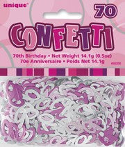 70th Pink Foil Confetti