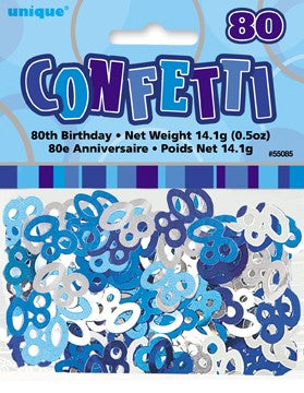 80th Blue Foil Confetti