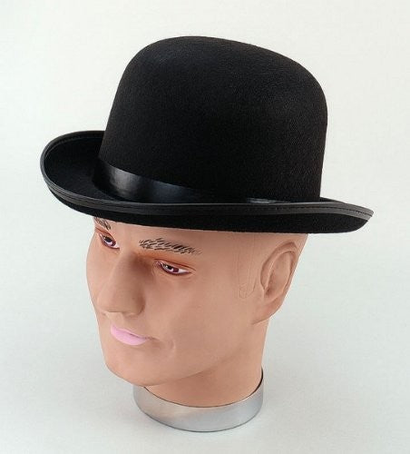 Headware - Black Felt Bowler Hat