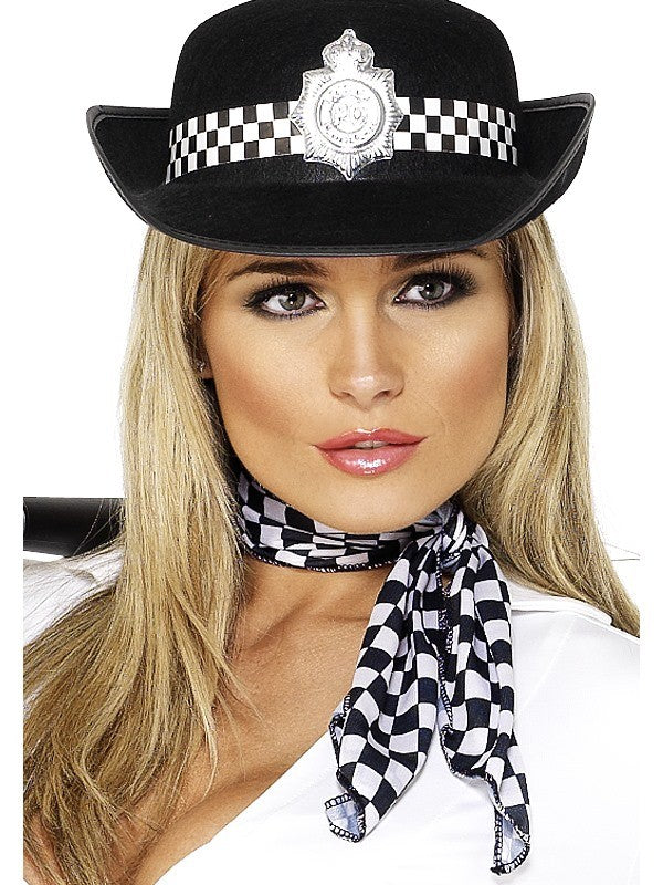 Black Felt Police Woman's Hat