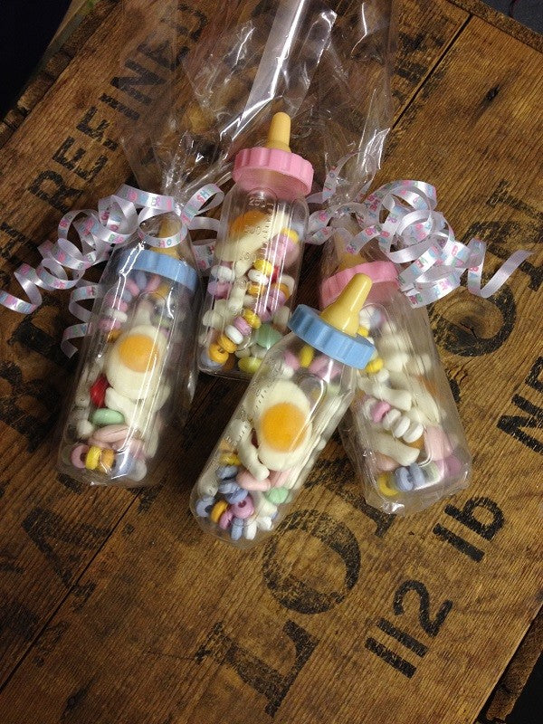 4 x Mini Baby Bottle Sweets for Baby Shower Prizes