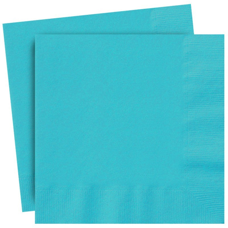 Bright Caribbean Blue Paper Lunch Napkins 30cm x 30 cm (13 x 13 inches)