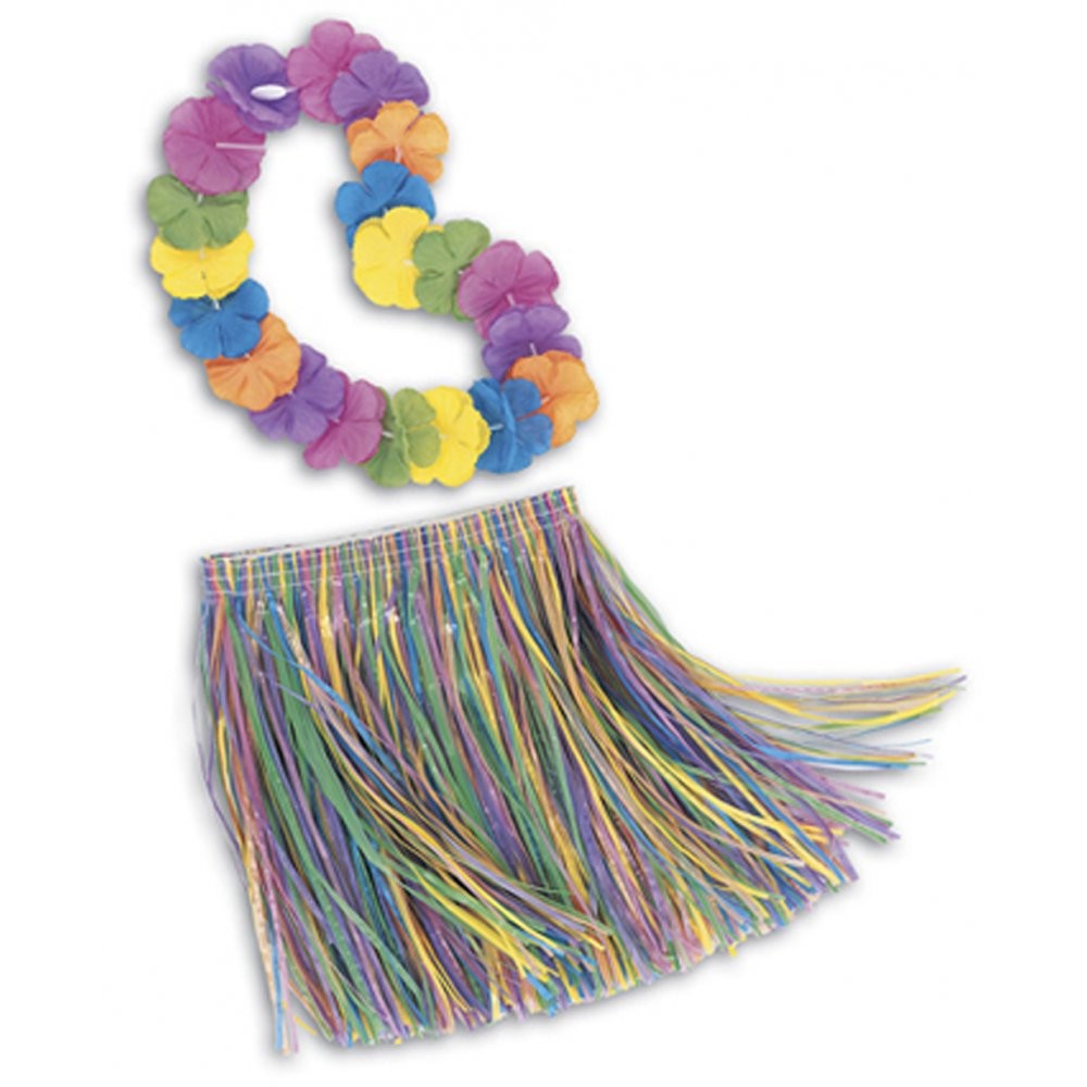 Child's Grass Skirt and Lei Set