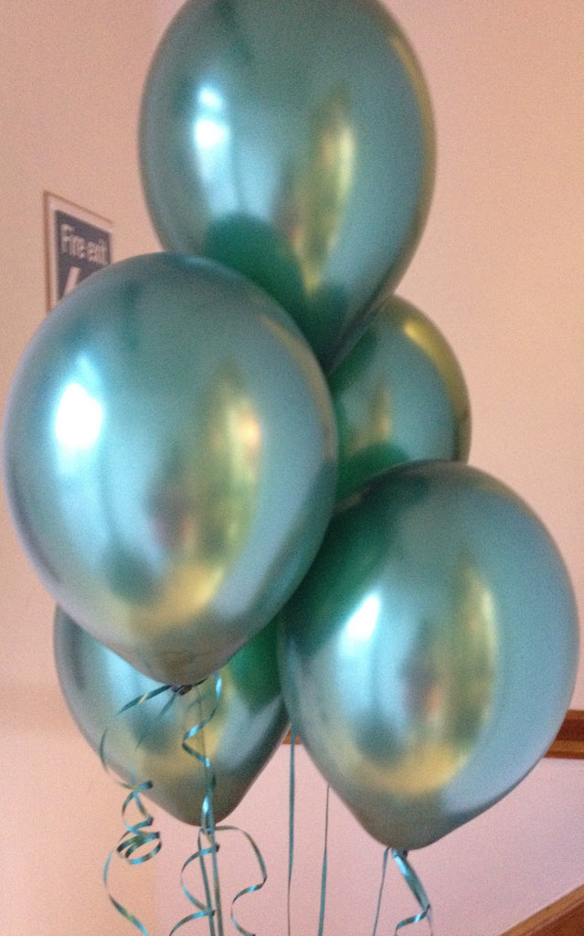 Forest Green Range Pearlised, Helium Quality Balloons with Curling Ribbon