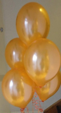 Saffron Orange Pearlised Latex Balloons with Curling Ribbon