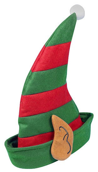 Headware - Elf Hat Stripey Red and Green with Ears!