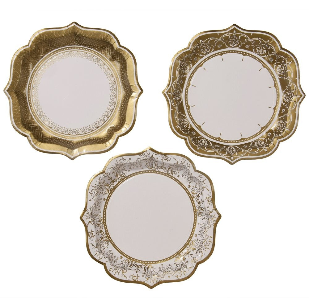 Decorations - Paper Plates Ivory and Gold