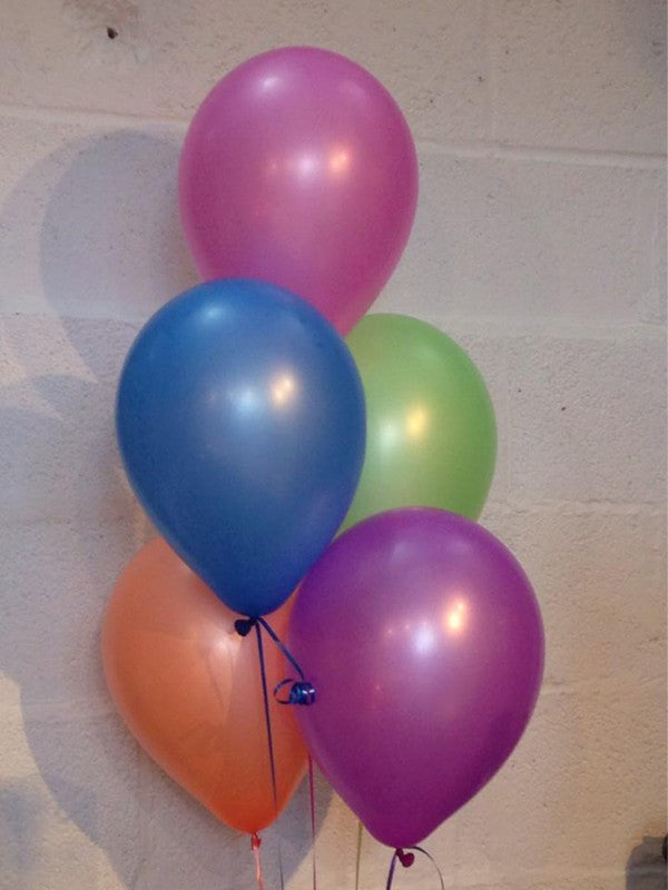 Neon Pearlised Balloons, Pink, Blue, Green & Orange (Helium Quality)