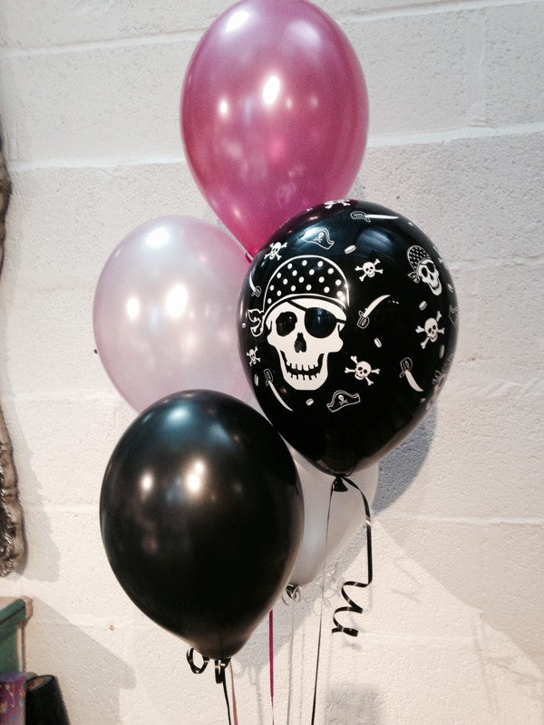 Pinky Pirate Range Pearlised Latex Balloons (Helium Quality)