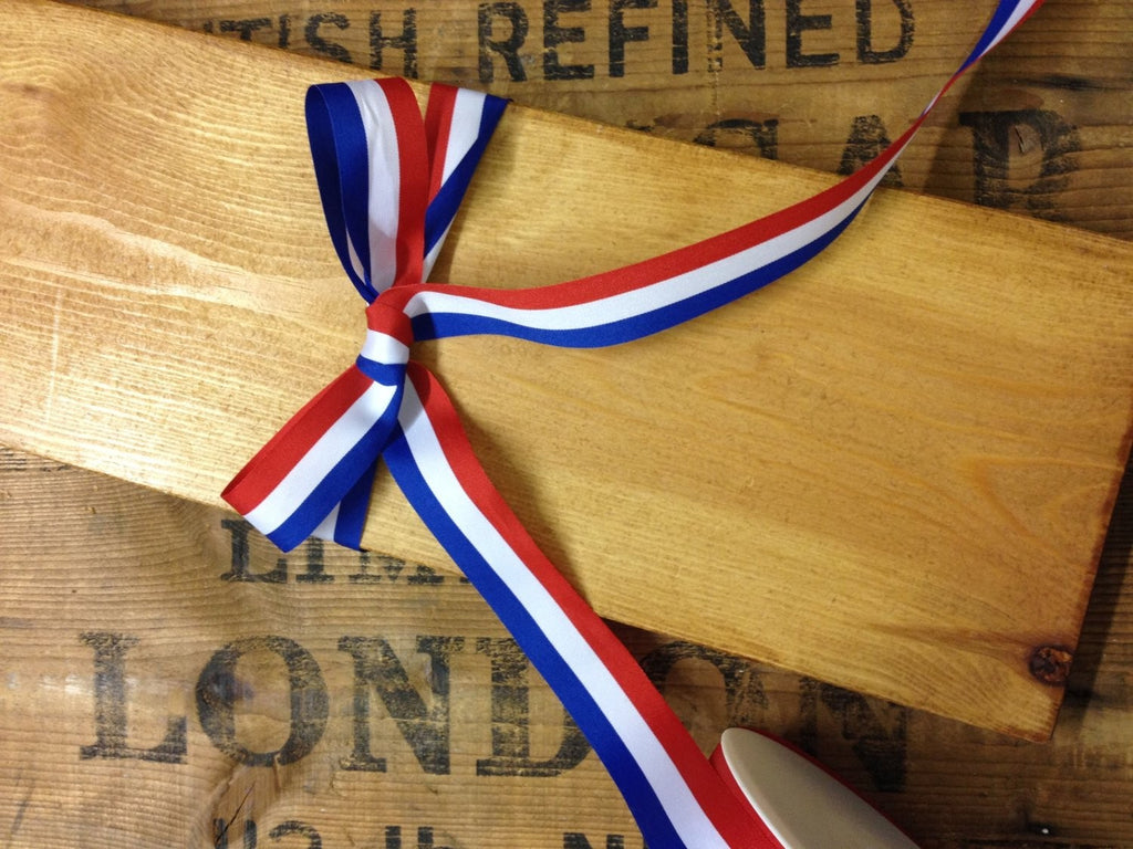 5m x 15mm Red, White and Blue Ribbon Kings Coronation