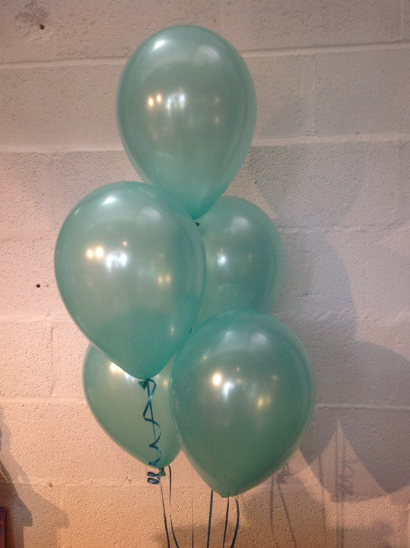 Aqua Marine Single Shade Range Pearlised Latex Balloons (Helium Quality)
