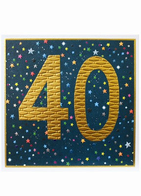 Star Patterned 40th Birthday Card