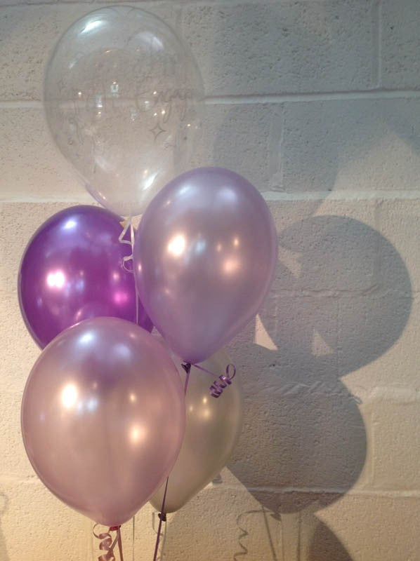 Lilac & Purple 'Happy Engagement' Pearlised Latex Balloons