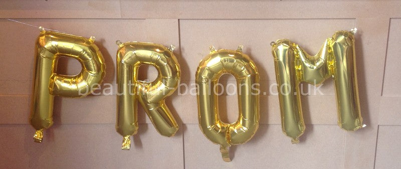 Gold 'Prom' 16" Foil Mini Letters Garlands