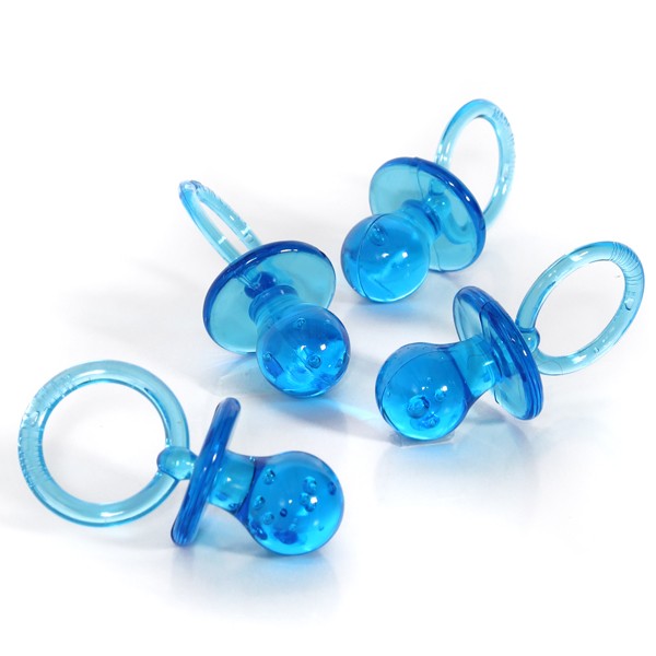 Blue baby shower dummy favours