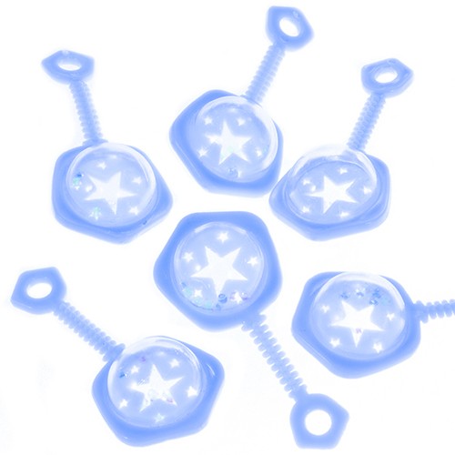 Blue baby shower rattle favours (Pack of 6)