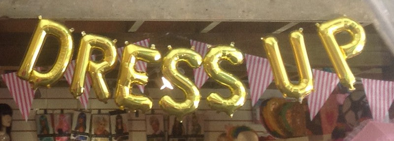 Gold 'Dress Up' 16" Foil Mini Letters Garland - Flat Packed
