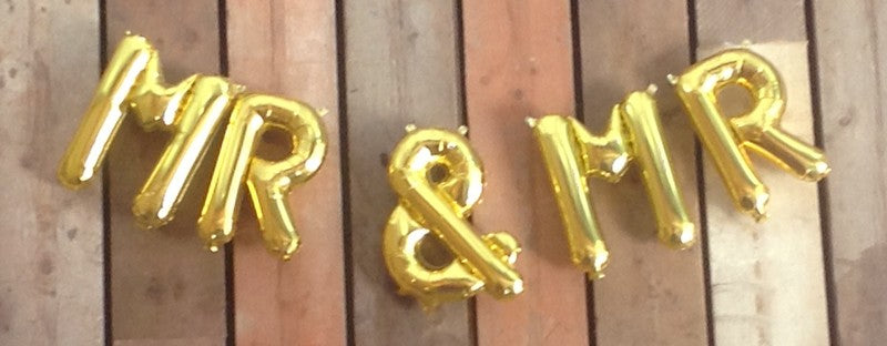 Gold 'Mr & Mr' 16" Foil Mini Letters Garland - Perfect for Gay Pride Events!