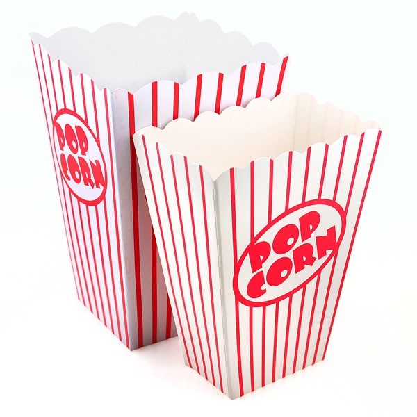 30 Popcorn Boxes With 30 Clear Cellophane Bags (with twist ties)