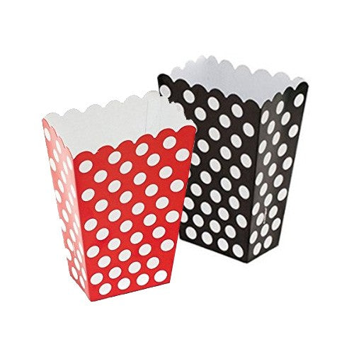 30 - Vampire 'Black & Red' - Polka Dot Treatboxes with 30 Cellophane Bags. Ideal for Halloween!