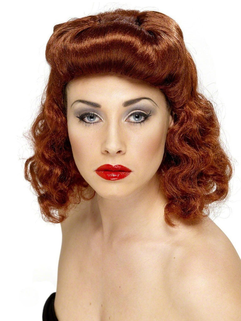 Pin Up Girl Red-Copper Wig - Perfect for Halloween!