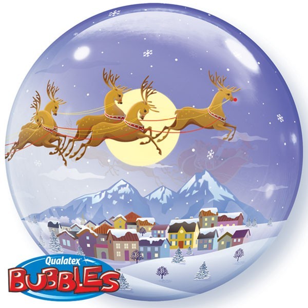 Visit From St Nicholas - 22" Christmas Bubble Balloon Including Fairy Lights!