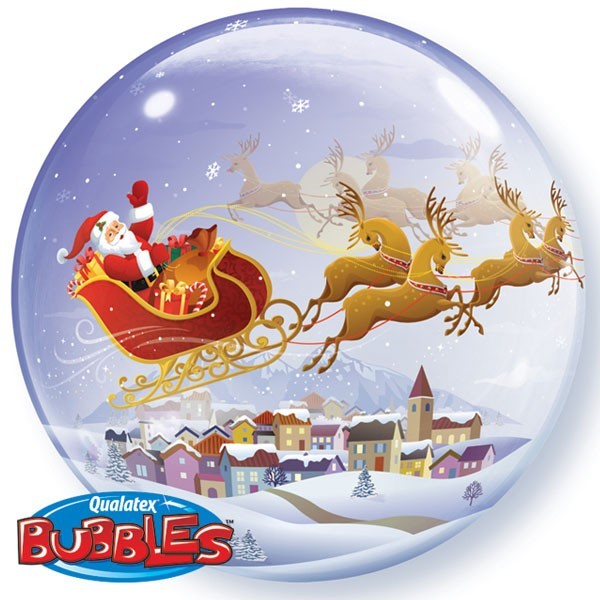 Visit From St Nicholas - 22" Christmas Bubble Balloon Including Fairy Lights!