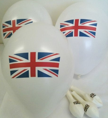 Standard Union Jack Flag Printed Latex Balloons UNFILLED