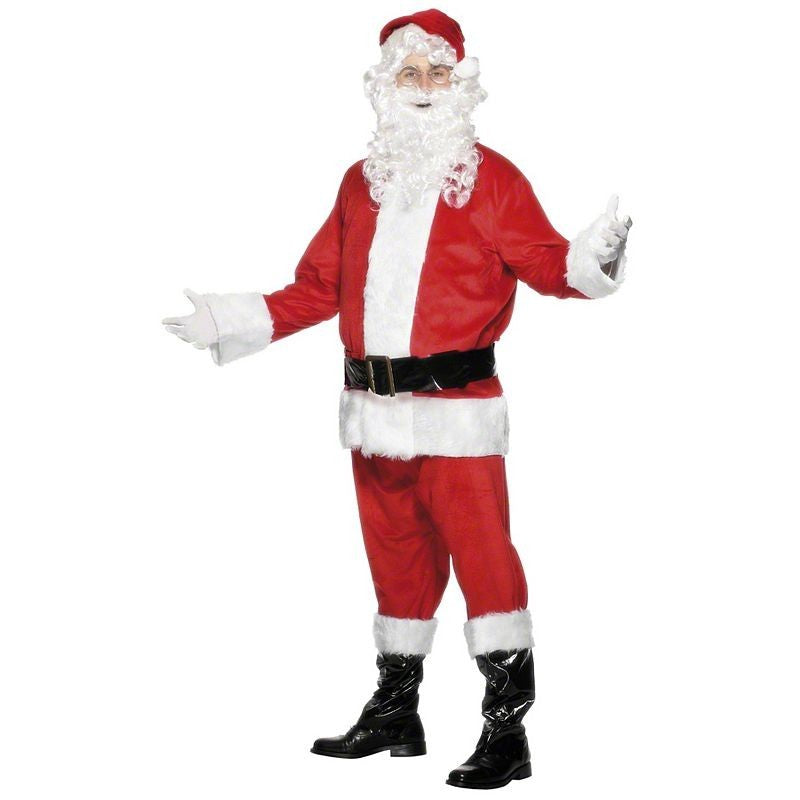 Adult Costume - Father Christmas Costume Santa Velour, Size XL