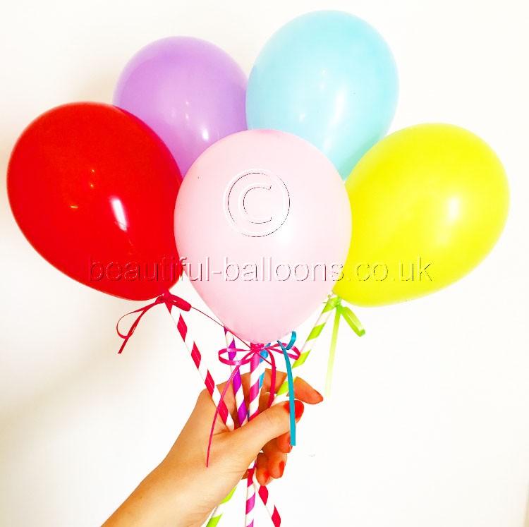 10 Beautiful Balloons Pastel Rainbow Cake Toppers