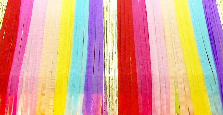 Pastel Rainbow Backdrop kit with Gold glitz Curtain