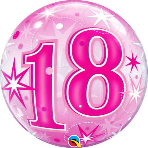 Birthday Clear Pink Balloon Bubble