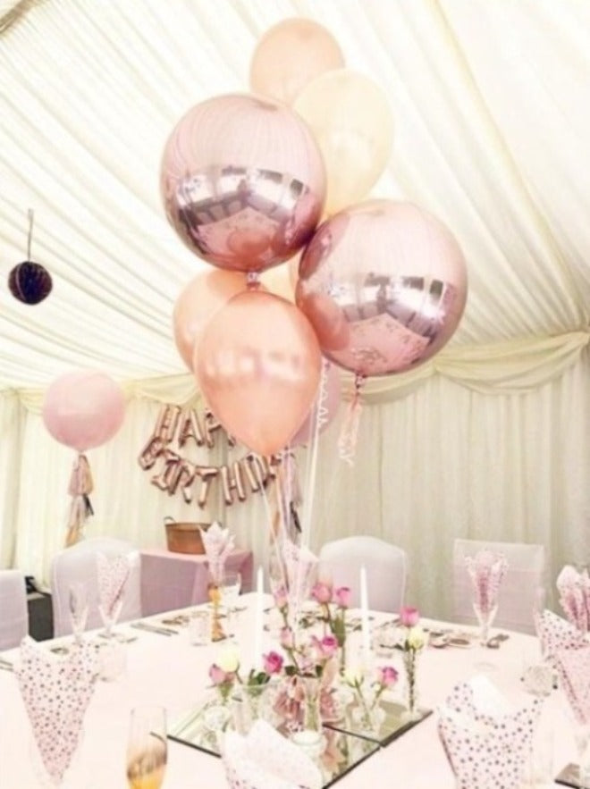 Rose Gold Orb and Pretty Balloon Bunch