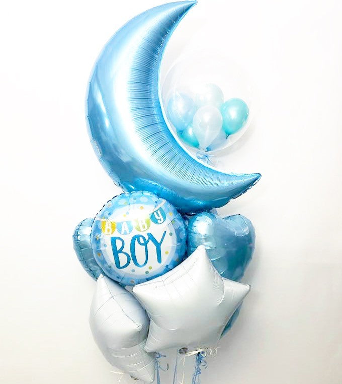 Blue Baby Shower Balloon Bunch