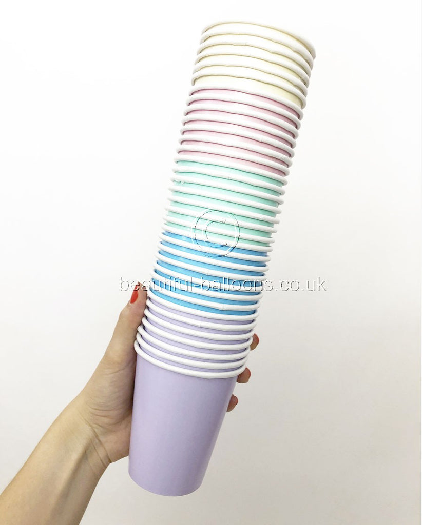 35 x Pastel Rainbow Ice Cream Shade Paper Party Cups