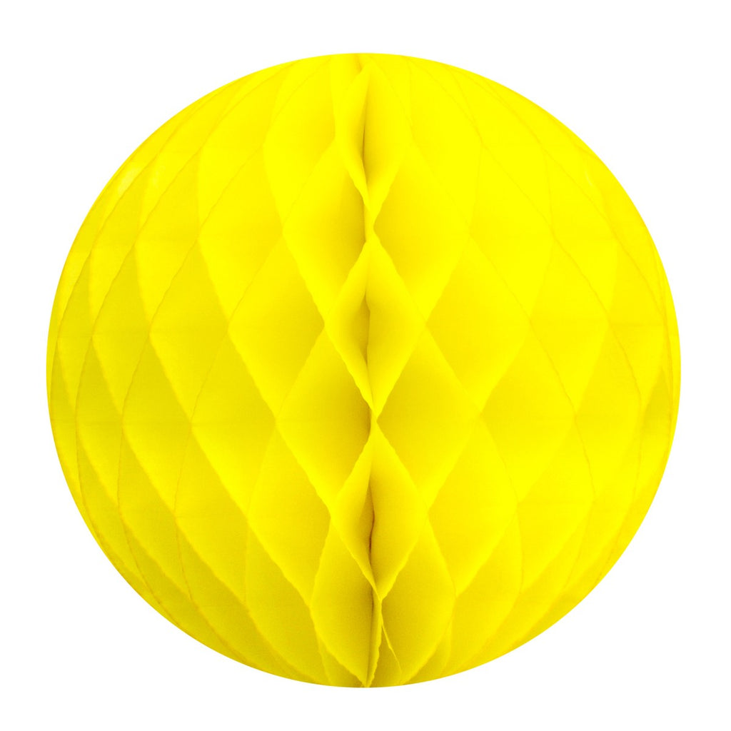 Bright yellow tissue paper honeycomb ball