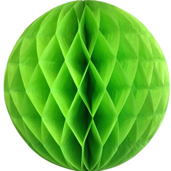 Lime green tissue paper honeycomb ball