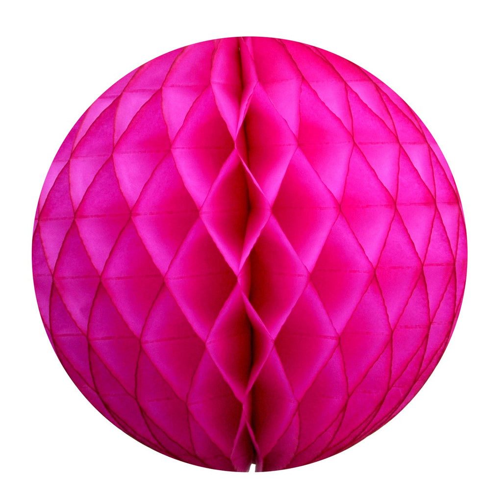 Hot pink tissue paper honeycomb ball