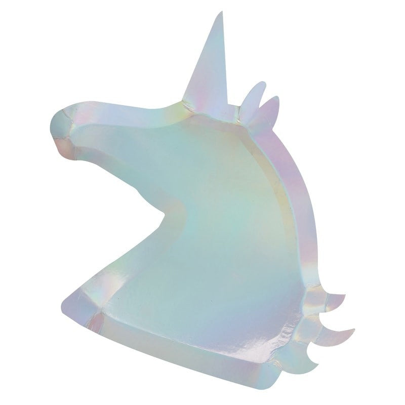 Iridescent unicorn shaped plates