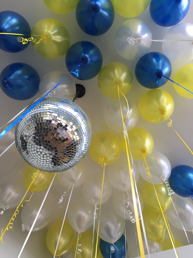 Blue and Yellow Balloon Ceiling