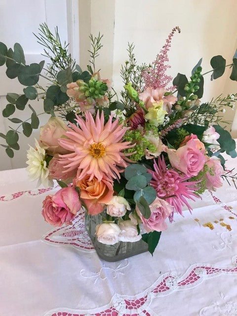 Custom table flower arrangement