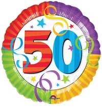 Colourful 50th Birthday Foil 18" Balloon