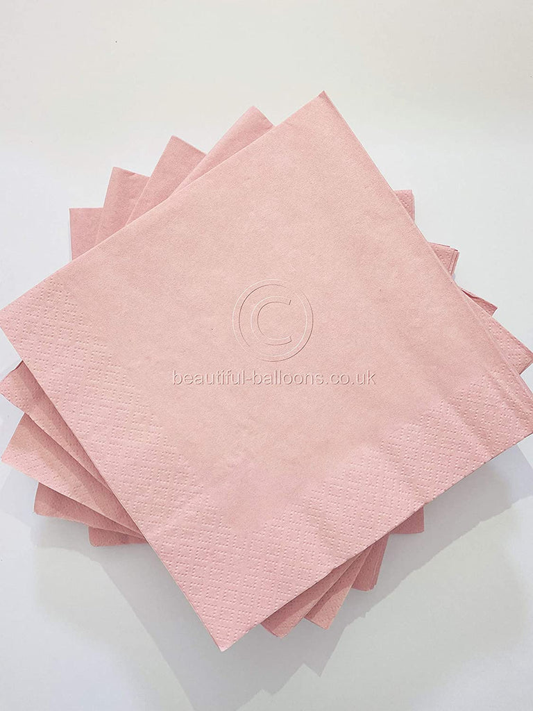 100 x Pastel Pink Paper Party Napkins
