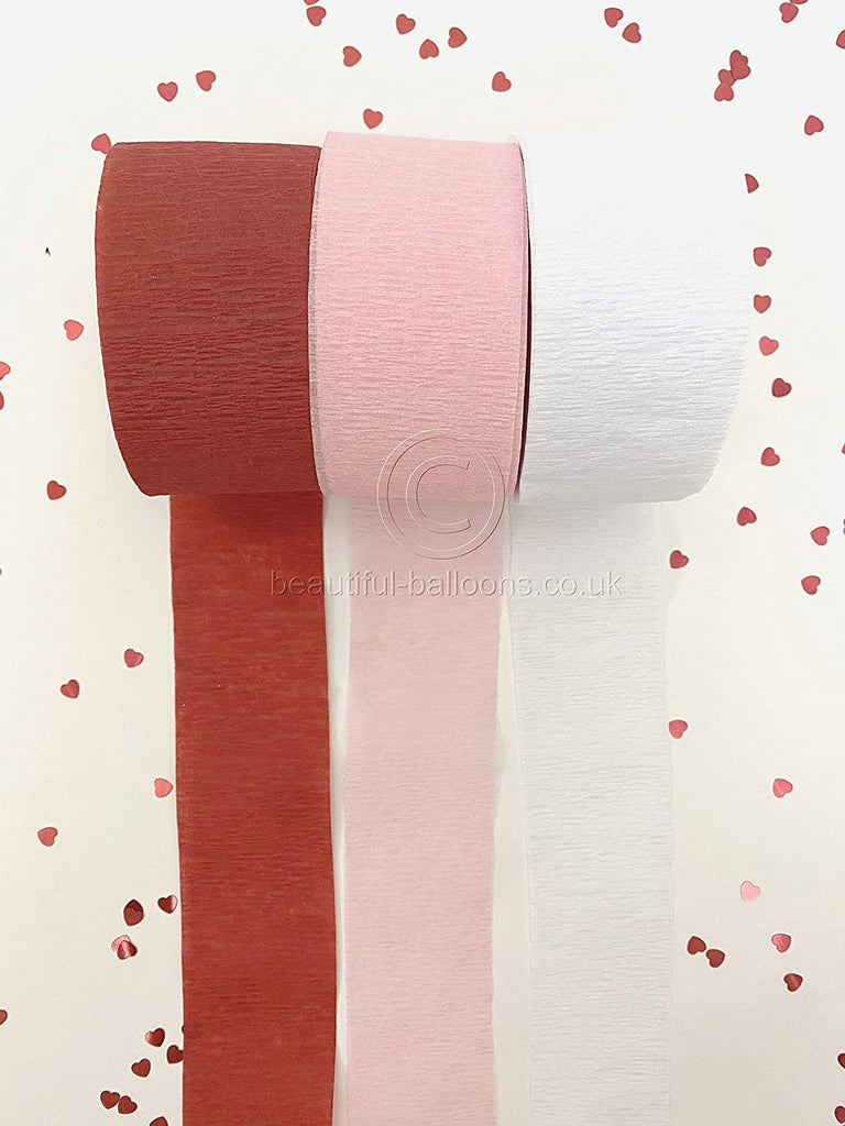 Crepe Paper Kit - Red, Baby pink and White! valentines birthday wedding back drop decorations or even baby showers! princess party